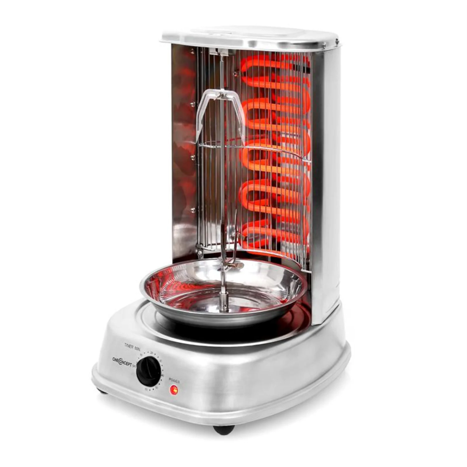 کباب‌ پز عمودی کلارشتاین آلمان مدل klarstein Kebap Master - طراحی حرفه‌ ای و کارآمد نقره ای